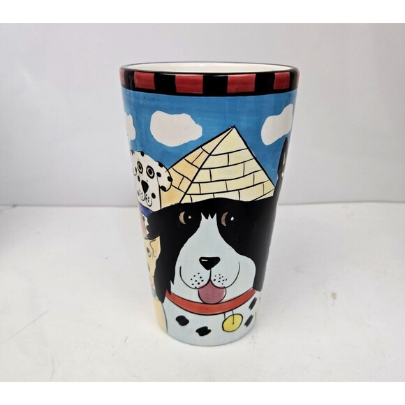 Dogzilla Dogs Tall Mug World Landmarks Candace Reiter 2001 Vintage 6.5" - Picture 10 of 12